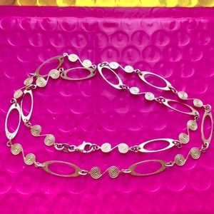 Fancy links sterling silver chain necklace 17” long